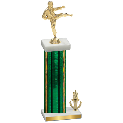 Accented Single Green Glacier Victory Karate Trophy