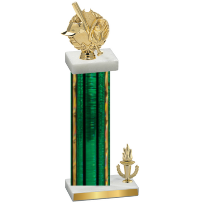 Accented Single Green Glacier Victory Baseball Trophy