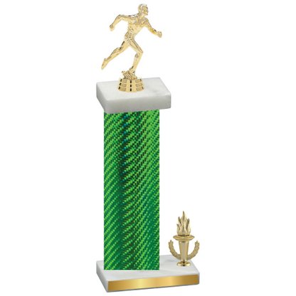 Accented Single Green Carbon Fiber Victory Running Trophy