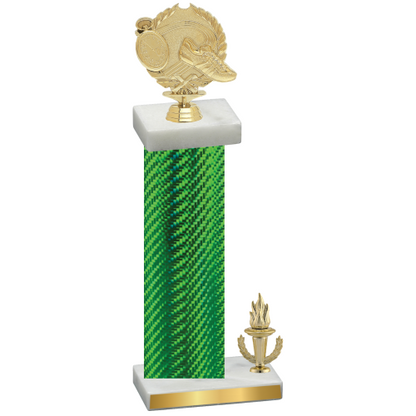 Accented Single Green Carbon Fiber Victory Running Trophy