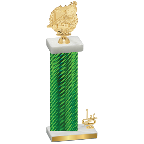 Accented Single Green Carbon Fiber First Place Swimming Trophy