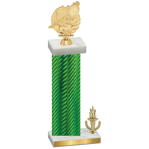 Accented Single Green Carbon Fiber Victory Swimming Trophy