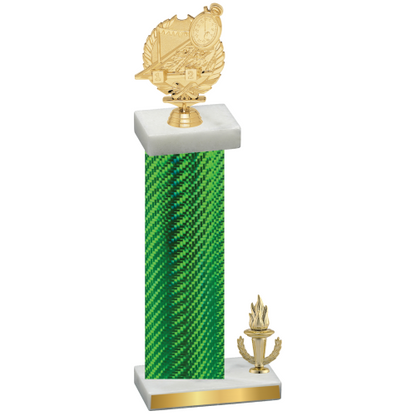 Accented Single Green Carbon Fiber Victory Swimming Trophy