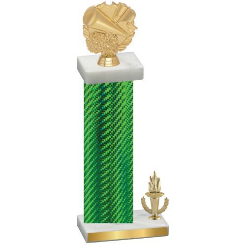 Accented Single Green Carbon Fiber Victory Cheerleading Trophy