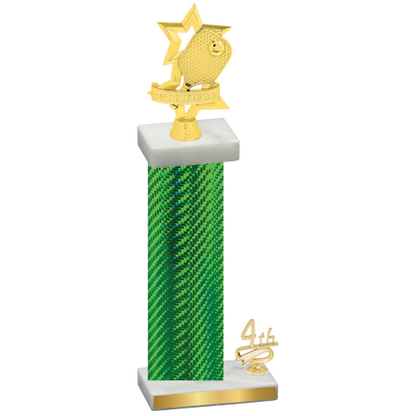 Accented Single Green Carbon Fiber Fourth Place Pickleball Trophy