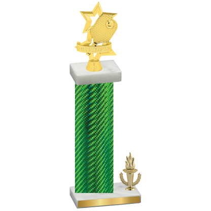 Accented Single Green Carbon Fiber Victory Pickleball Trophy