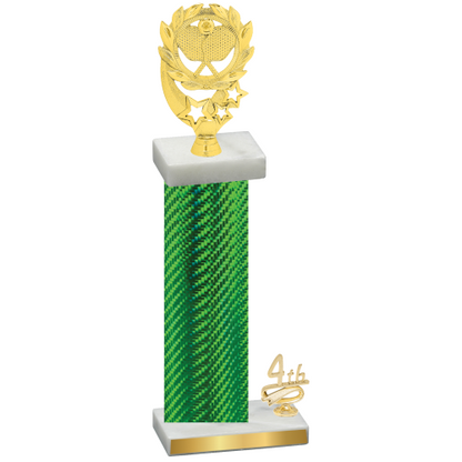 Accented Single Green Carbon Fiber Fourth Place Pickleball Trophy