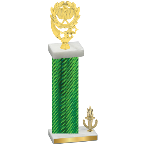 Accented Single Green Carbon Fiber Victory Pickleball Trophy