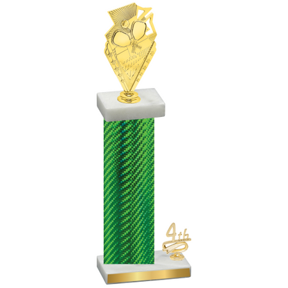 Accented Single Green Carbon Fiber Fourth Place Pickleball Trophy