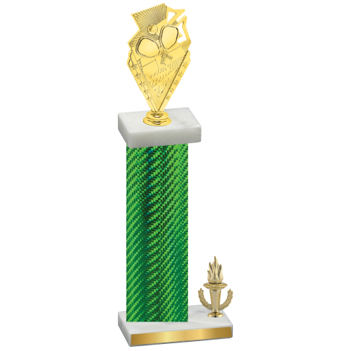 Accented Single Green Carbon Fiber Victory Pickleball Trophy