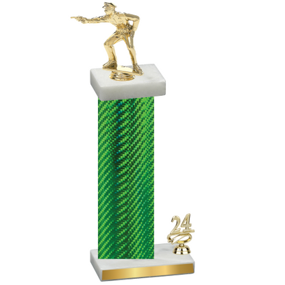 Accented Single Green Carbon Fiber Year Shooter Trophy