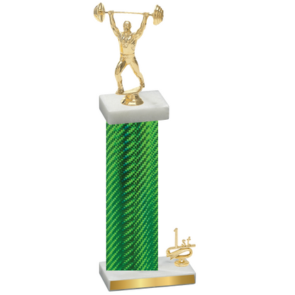 Accented Single Green Carbon Fiber First Place Weights Trophy