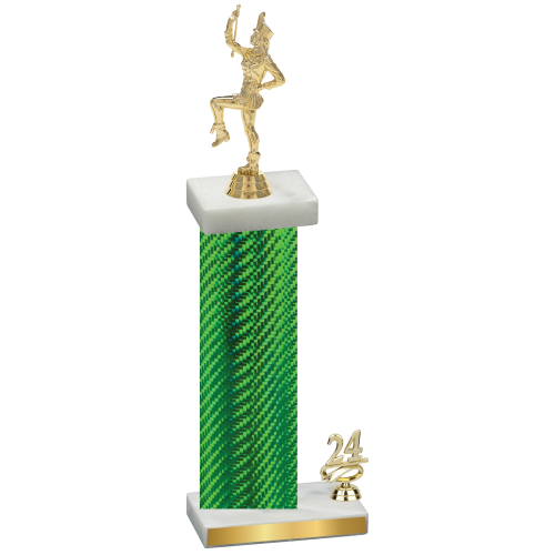 Accented Single Green Carbon Fiber Year Majorette Trophy