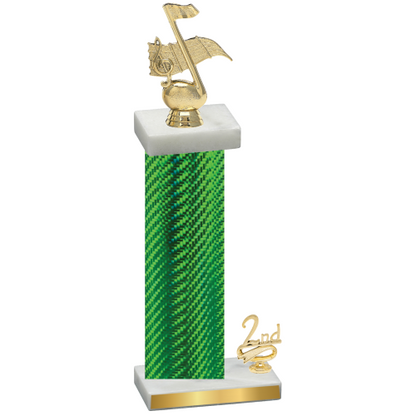 Accented Single Green Carbon Fiber Second Place Music Trophy