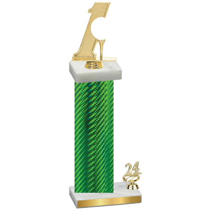 Accented Single Green Carbon Fiber Year Golf Trophy