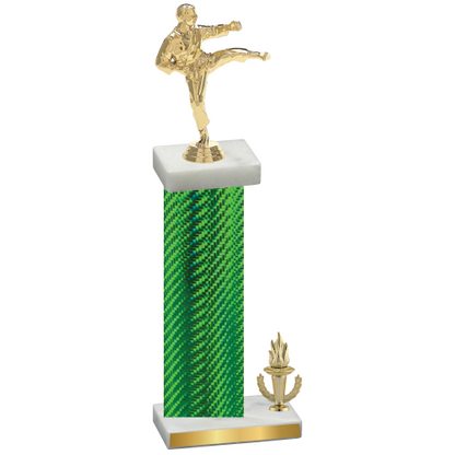 Accented Single Green Carbon Fiber Victory Karate Trophy