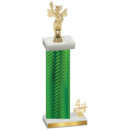 Accented Single Green Carbon Fiber Fourth Place Academics Trophy