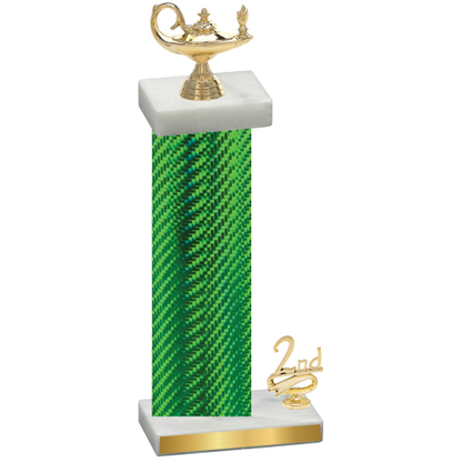 Accented Single Green Carbon Fiber Second Place Academics Trophy