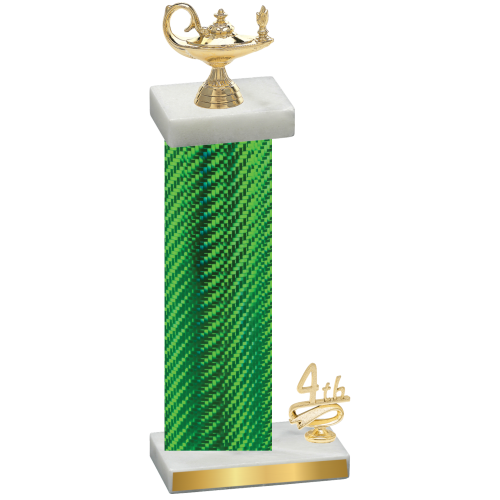 Accented Single Green Carbon Fiber Fourth Place Academics Trophy