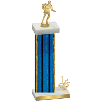 Accented Single Blue Glacier First Place Rugby Trophy