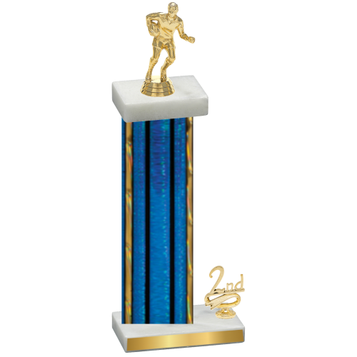 Accented Single Blue Glacier Second Place Rugby Trophy