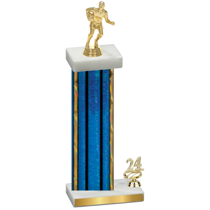 Accented Single Blue Glacier Year Rugby Trophy