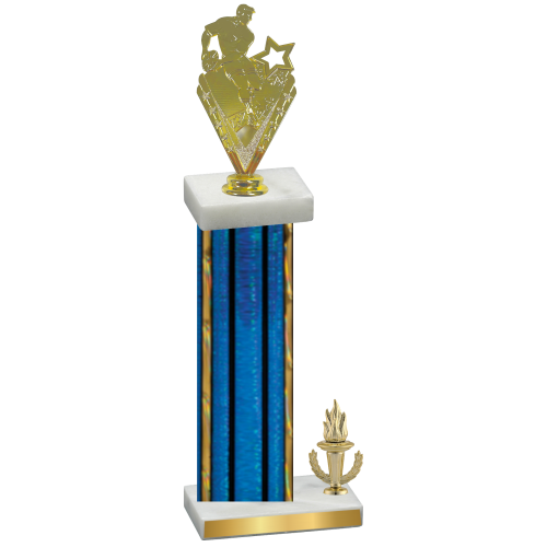 Accented Single Blue Glacier Victory Rugby Trophy