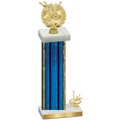 Accented Single Blue Glacier First Place Bowling Trophy