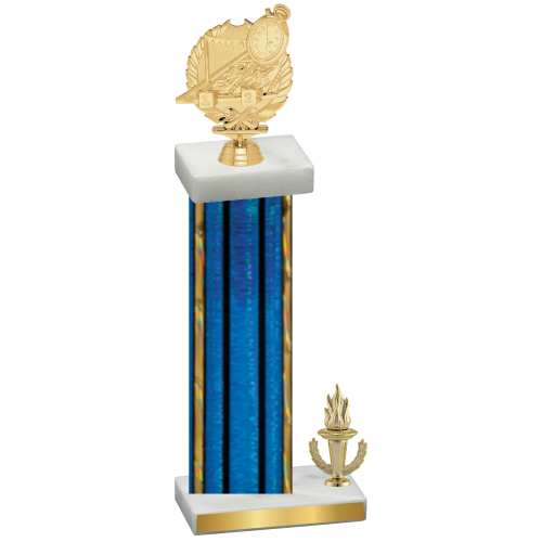 Accented Single Blue Glacier Victory Swimming Trophy