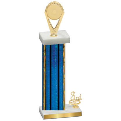Accented Single Blue Glacier Third Place Insert Trophy