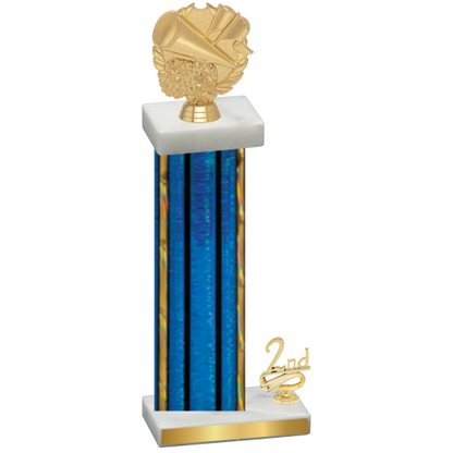 Accented Single Blue Glacier Second Place Cheerleading Trophy