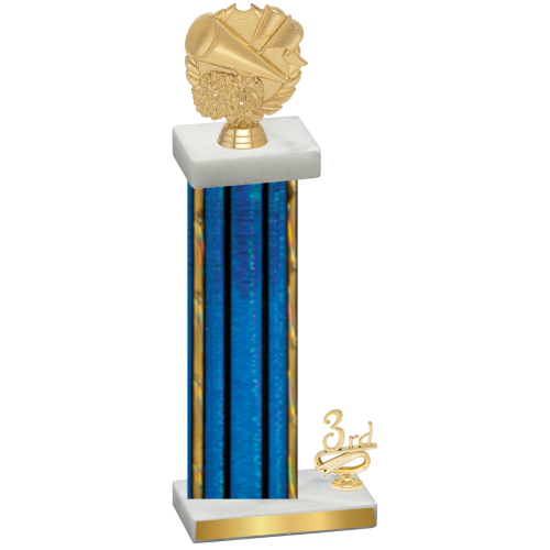Accented Single Blue Glacier Third Place Cheerleading Trophy