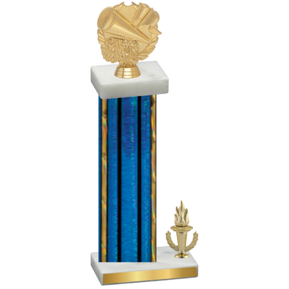 Accented Single Blue Glacier Victory Cheerleading Trophy