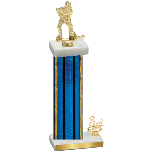 Accented Single Blue Glacier Third Place Hockey Trophy