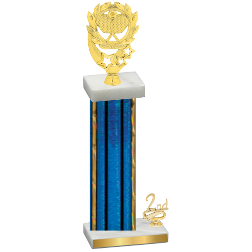 Accented Single Blue Glacier Second Place Pickleball Trophy