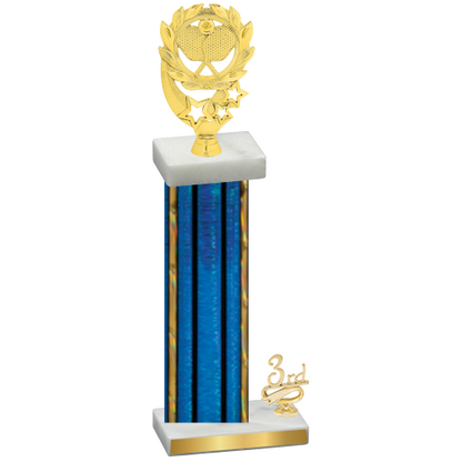 Accented Single Blue Glacier Third Place Pickleball Trophy