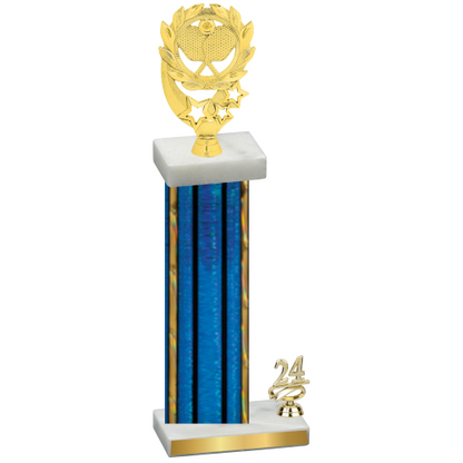 Accented Single Blue Glacier Year Pickleball Trophy