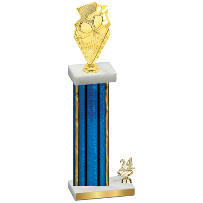 Accented Single Blue Glacier Year Pickleball Trophy