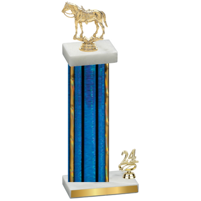 Accented Single Blue Glacier Year Horses Trophy