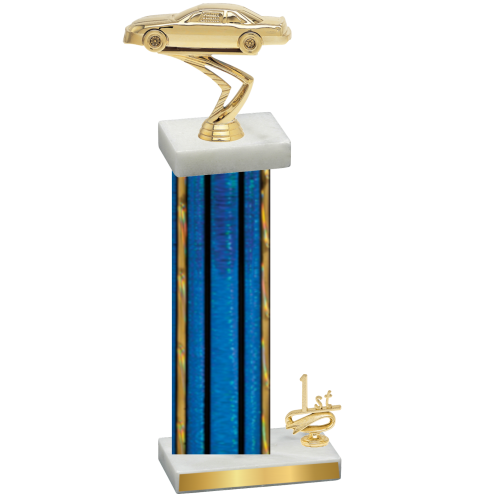 Accented Single Blue Glacier First Place Cars Trophy