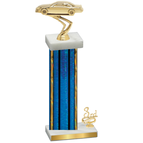 Accented Single Blue Glacier Third Place Cars Trophy