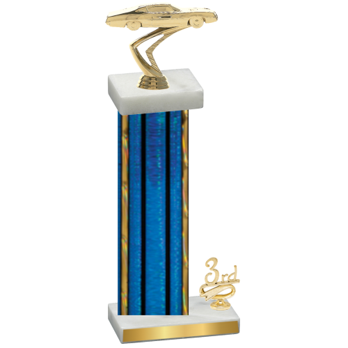 Accented Single Blue Glacier Third Place Cars Trophy