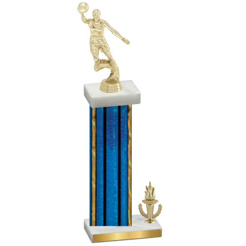 Accented Single Blue Glacier Victory Basketball Trophy