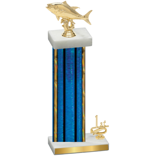 Accented Single Blue Glacier First Place Fishing Trophy