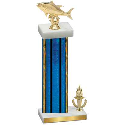 Accented Single Blue Glacier Victory Fishing Trophy