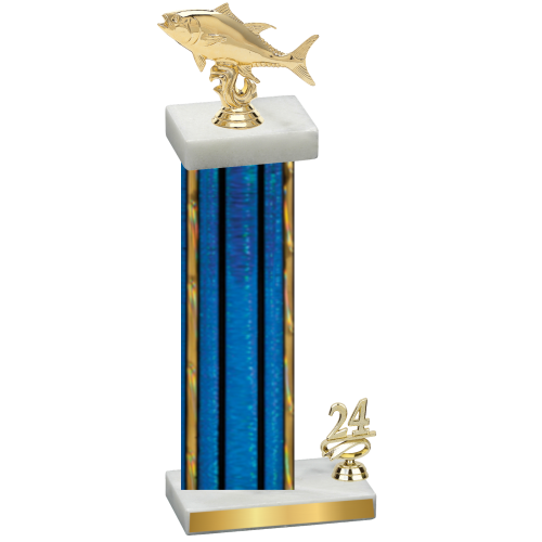 Accented Single Blue Glacier Year Fishing Trophy