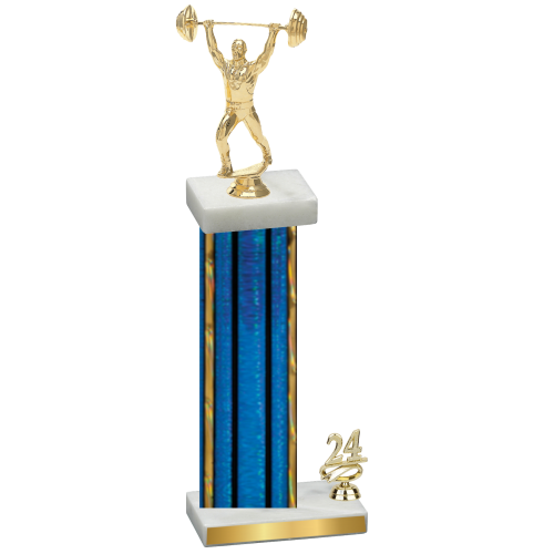 Accented Single Blue Glacier Year Weights Trophy