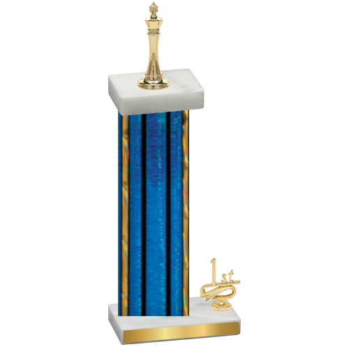 Accented Single Blue Glacier First Place Chess Trophy