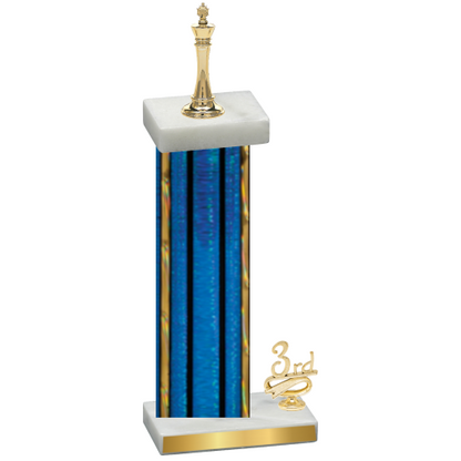 Accented Single Blue Glacier Third Place Chess Trophy