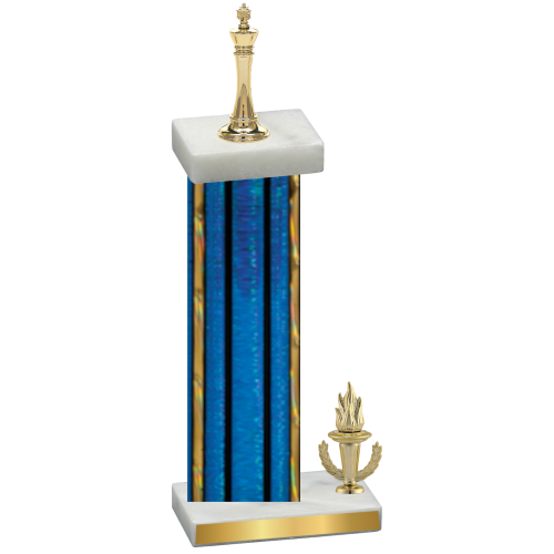 Accented Single Blue Glacier Victory Chess Trophy